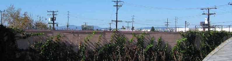 Santa Monica Mountains: view from 2nd-story home in Gardena, California
