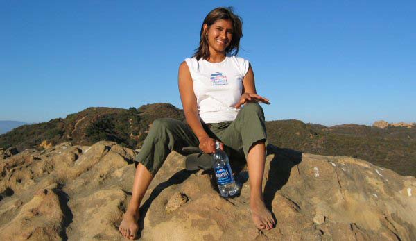 My sister Anita on Eagle Rock, 2000 feet, Topanga park, California