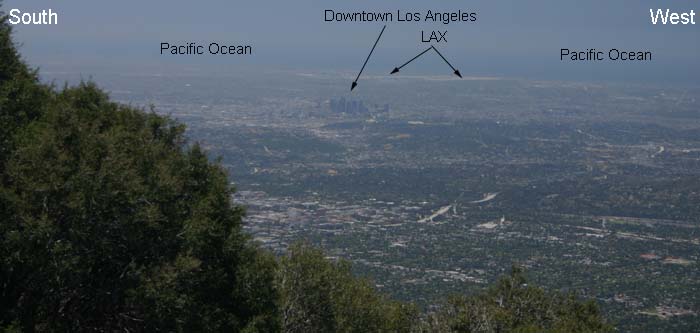 A human eye field-of-view (55 mm) image taken from Western edge of Mt. Wilson's visitor parking lot.