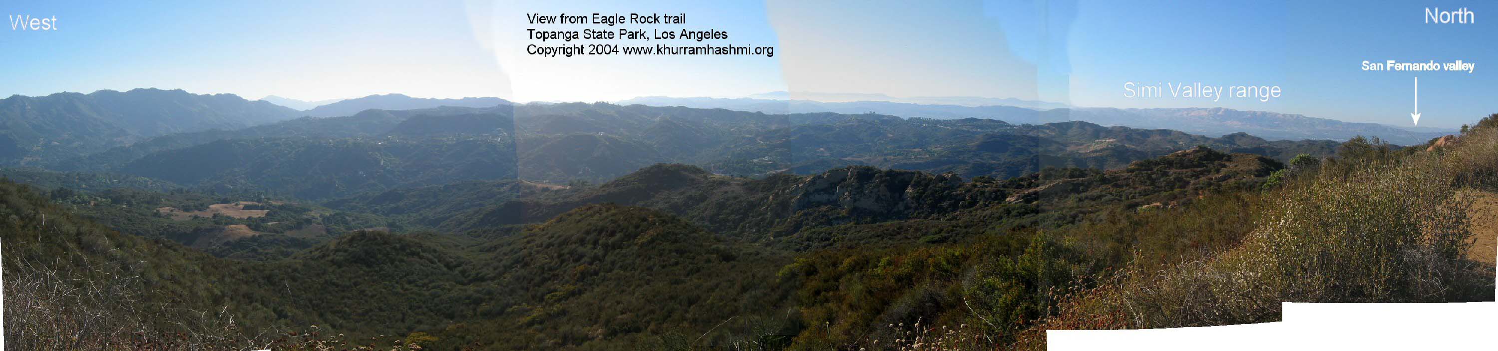 view from Eagle Rock trail, Topanga park, CA