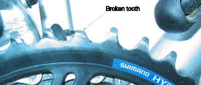 broken tooth on outer chainring